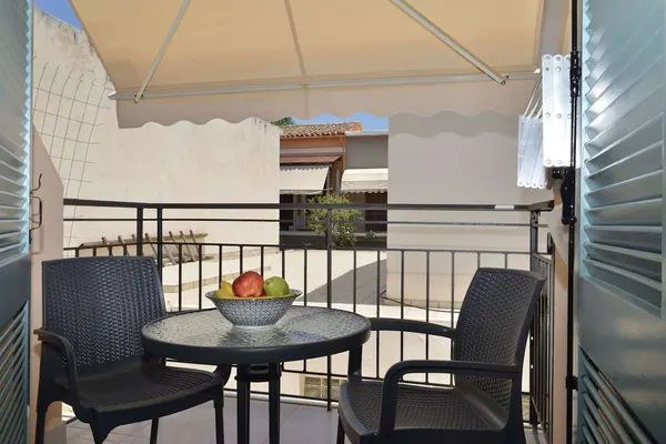 Private balcony with awning, table and chairs, Amara Porto Living Apartment 2