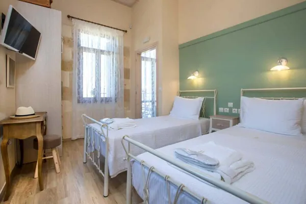 Bedroom with two single beds, Villa Theta by Amara Living, Kissamos