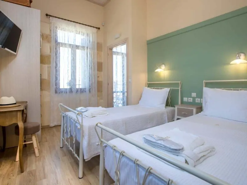 Bedroom with two single beds, Villa Theta by Amara Living